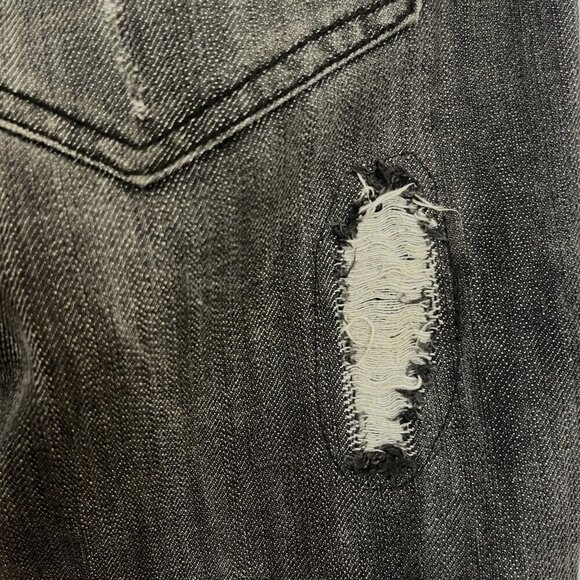 Guess Jeans Rolland Low Bootcut 38 Black Distressed Button Fly 90s Y2K Hip Hop - Picture 15 of 16